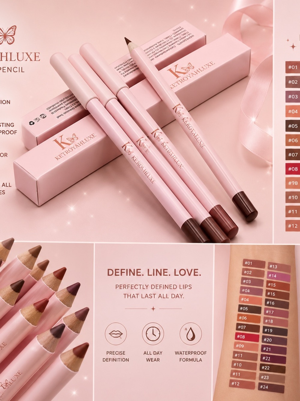 Pink Lip Liner Pencil — Brown Shade